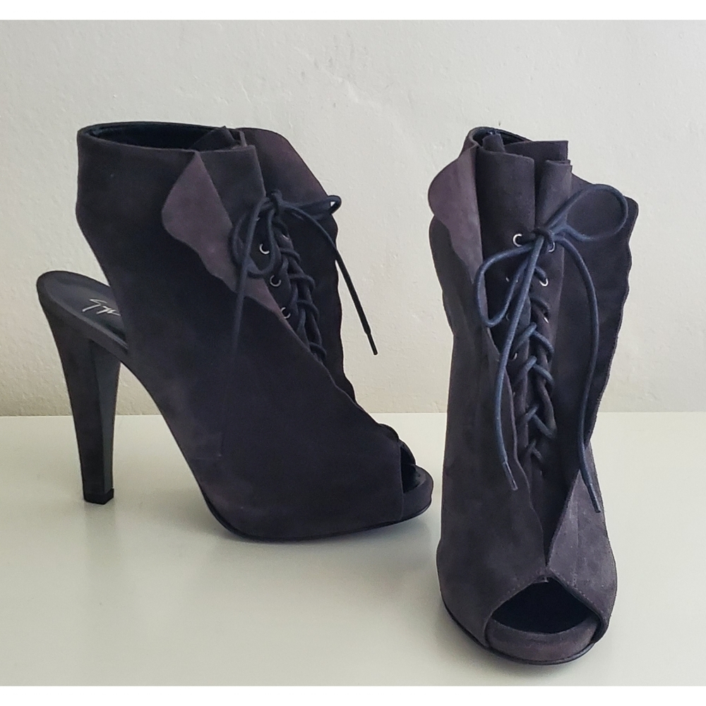 THAKOON/Guiseppe Zanott'Koko" Suede Peeptoe Oxford